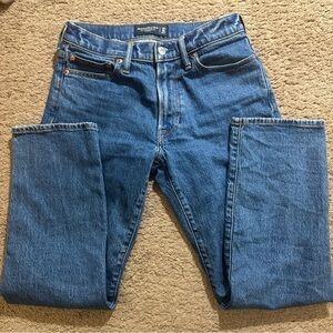 Abercrombie & Fitch Men Vintage Stretch Straight Blue Jeans Size 30x30 Dark Wash
